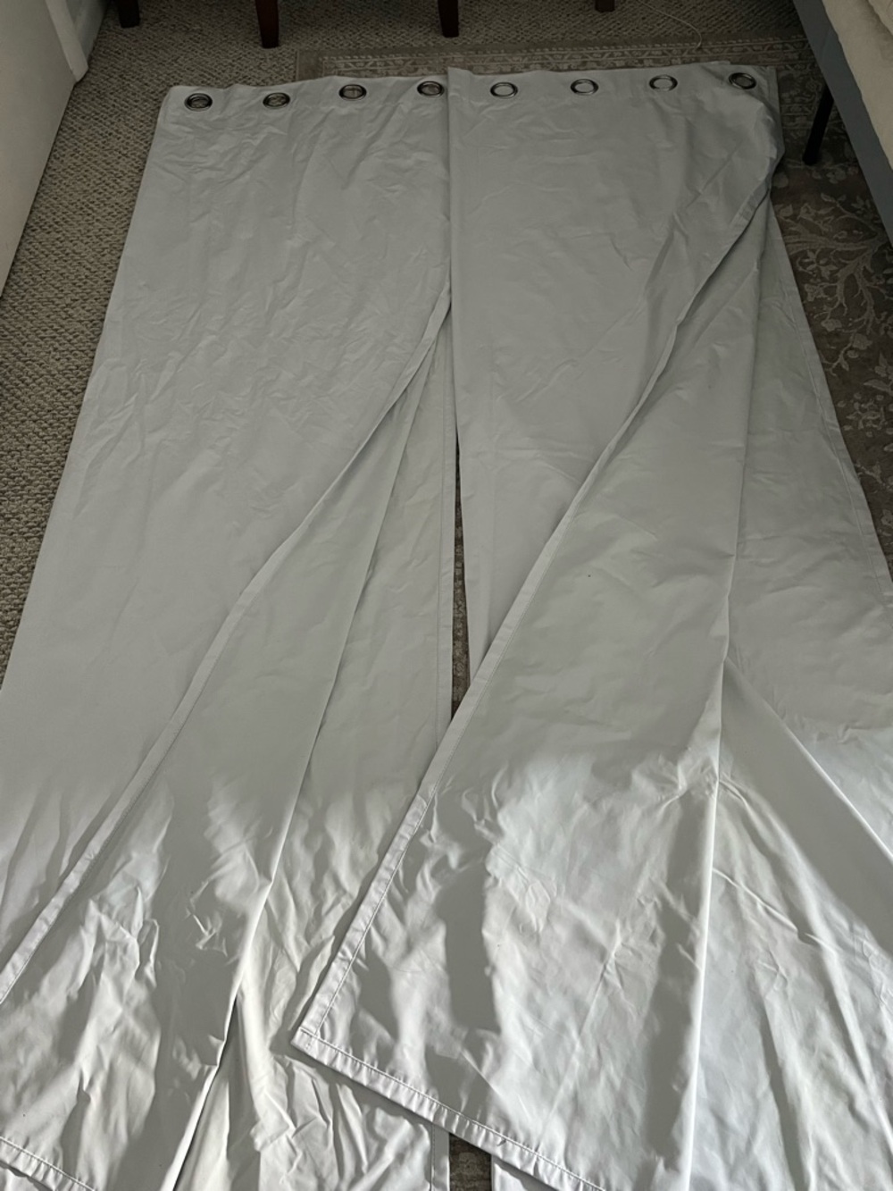Light-Filtering Silver Grommet Curtain Panels - Pair